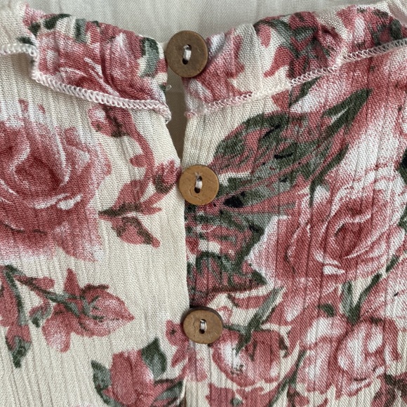 Lulu’s Cream Floral Print Tiered Maxi Dress - Size S - Picture 4 of 6